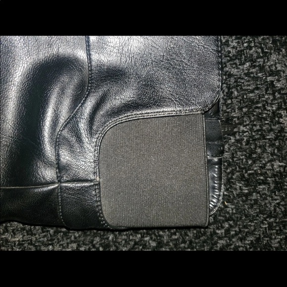 Nine West Leonora Black Leather Knee High Slouchy Boots - Picture 5 of 11